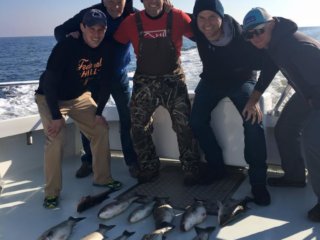 Anglers catching Rockfish with Wound Tight Charters